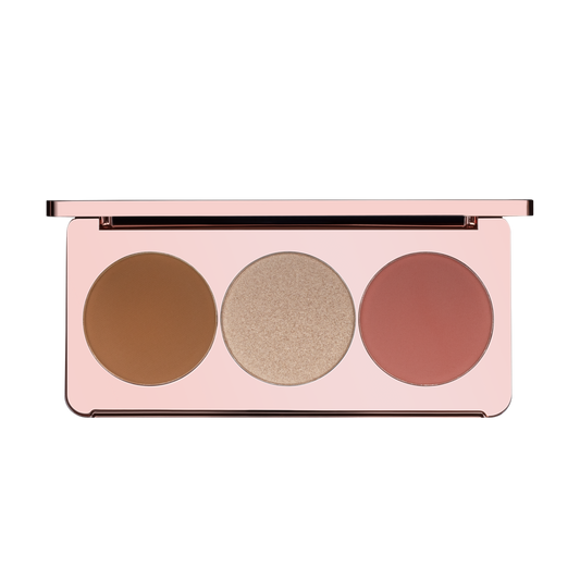 Trio Highlighter Palette DEW ROSE 01